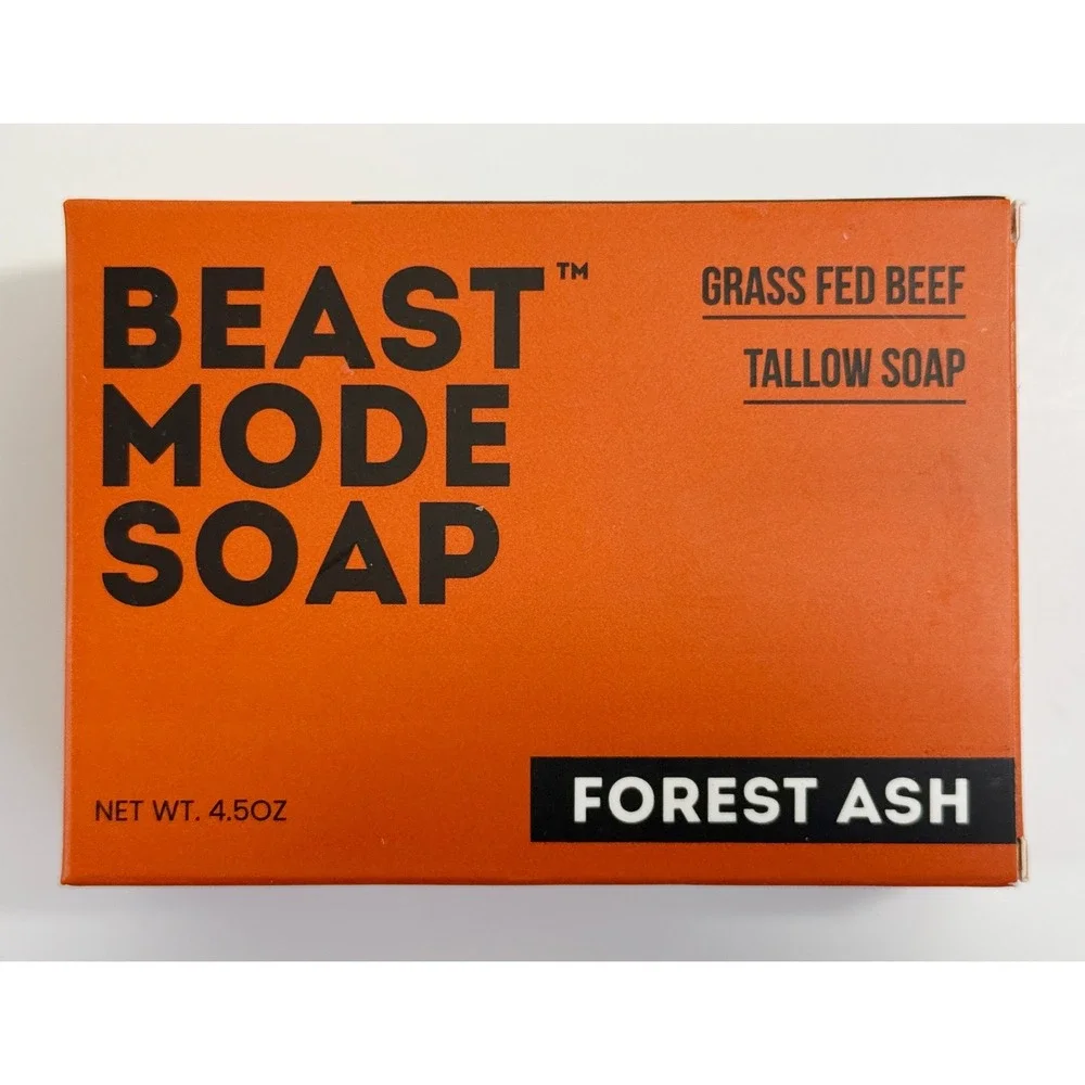 Beast Mode‎ Soap Tallow Soap Mens 4.5oz Orange Forest Ash Activated Charcoal